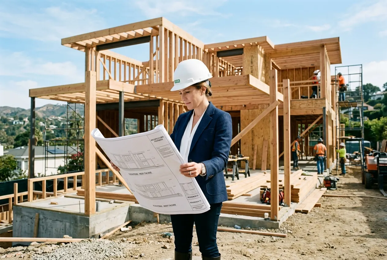 New home under construction on a financed ground-up project