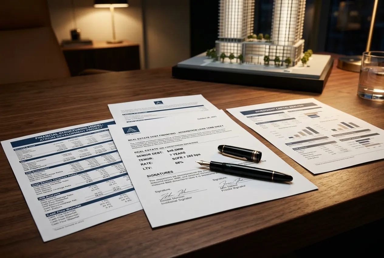 Lending team structuring the terms of a real estate loan